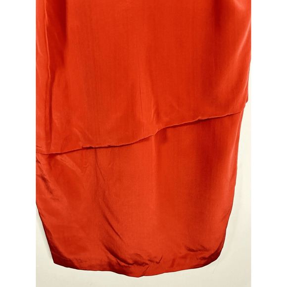 Maje Red Silk Dress Mini Sheathe Woman’s Medium EUC Holiday Chic Parisian Cherry - Picture 13 of 16
